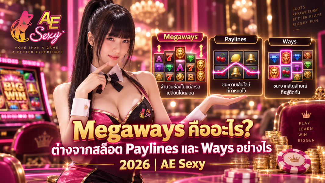 Megaways คืออะไร? ต่างจากสล็อต Paylines และ Ways อย่างไร 2026 | AE Sexy