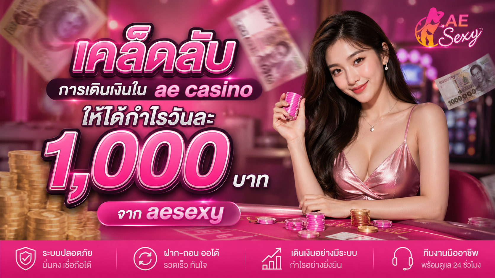 เคล็ดลับเดินเงินใน ae casino ปี 2026 วางแผนกำไร 1,000 บาทอย่างมีวินัย