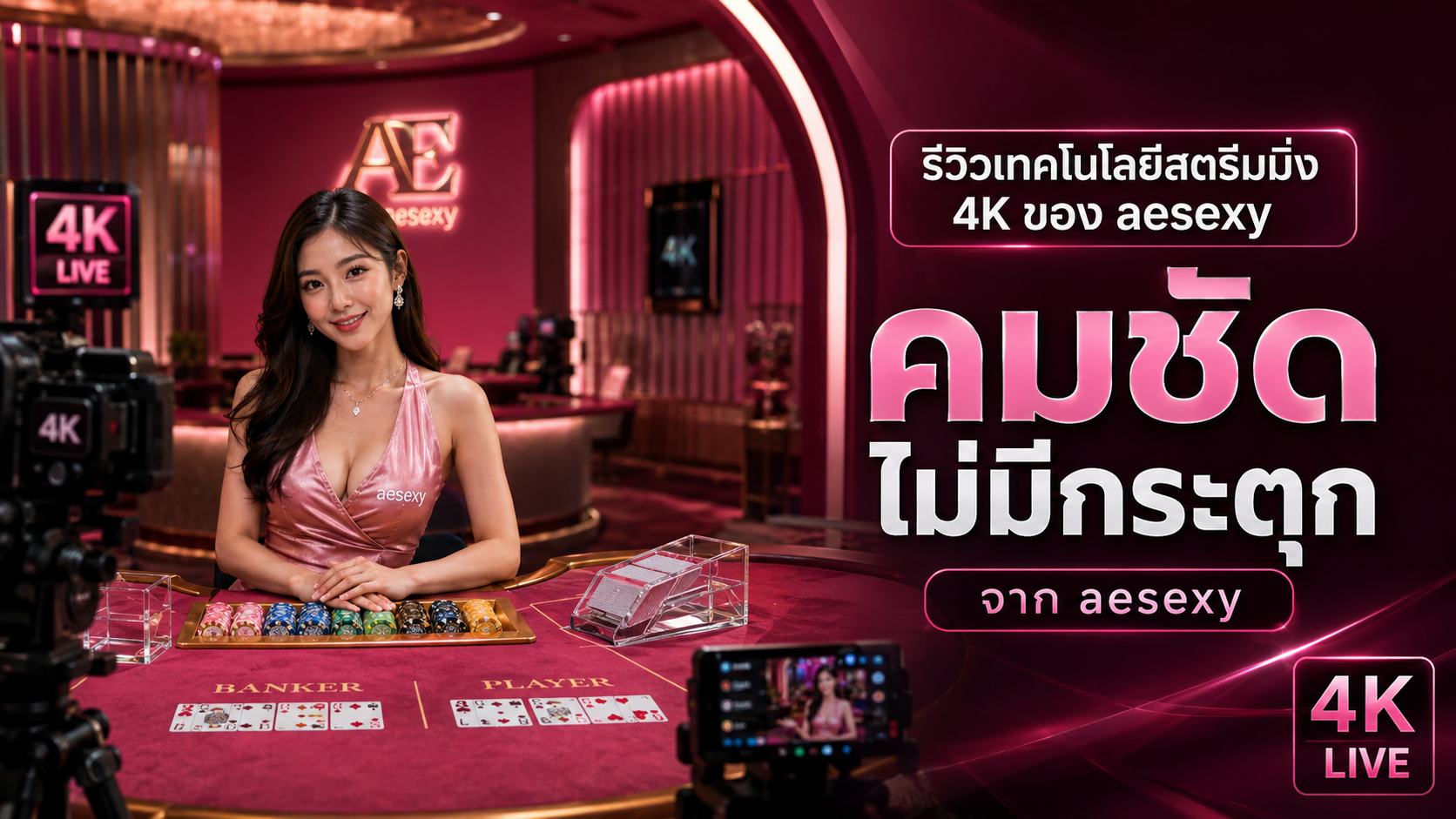 รีวิวเทคโนโลยีสตรีมมิ่ง 4K ของ aesexy คมชัดไม่มีกระตุก เล่นคาสิโนสดลื่นปี 2026