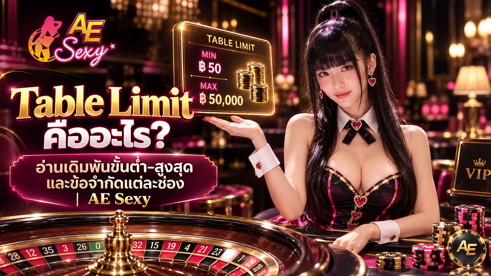 Table Limit คืออะไร? อ่านเดิมพันขั้นต่ำสูงสุด 2026 | AE Sexy